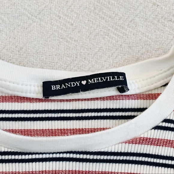 Brandy Melville pink striped cropped top - Picture 3 of 5